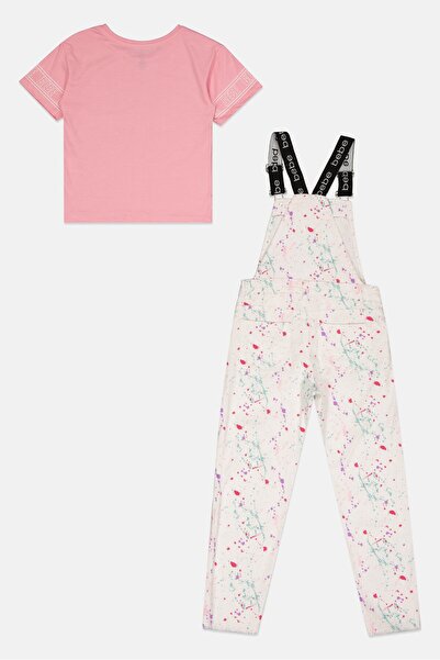 Bebe Kids Girl 2 Pieces Splatter Print Top And Jumpsuit Set, Multicolor
