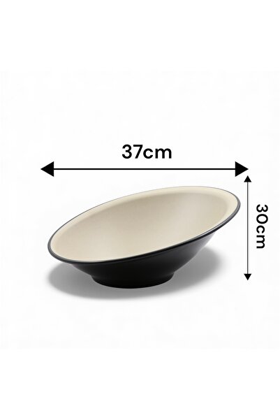 LANDREEN High-quality, durable, large, slanted serving bowl that is shatterproof. Elevate your dining table with the Elegance slanted bowl.