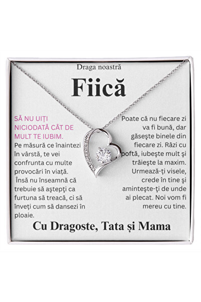 Bijuri Cadou pentru draga mea fiică - un colier simplu cu inimă