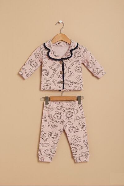 GİRL EMELY Baby Top and Bottom Combed Cotton Pajama Set Mixed Character Printed