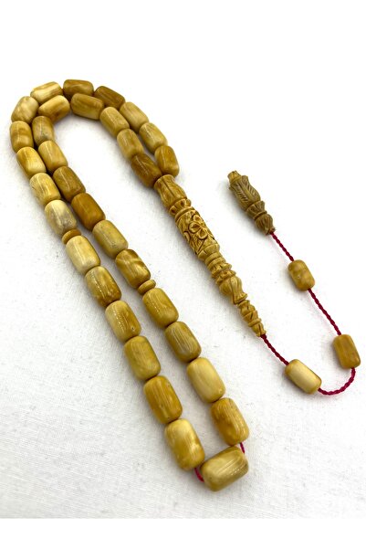 UZN سبحة من حجر كوكاسوس المقطوع على شكل كبسولة، مصنوعة يدويًا بحجم 9×13 ملم