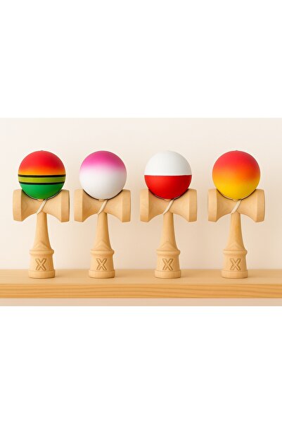 Inovius Kendama X 18 cm cu bila cauciucata - lemn , design premium- KEND5531