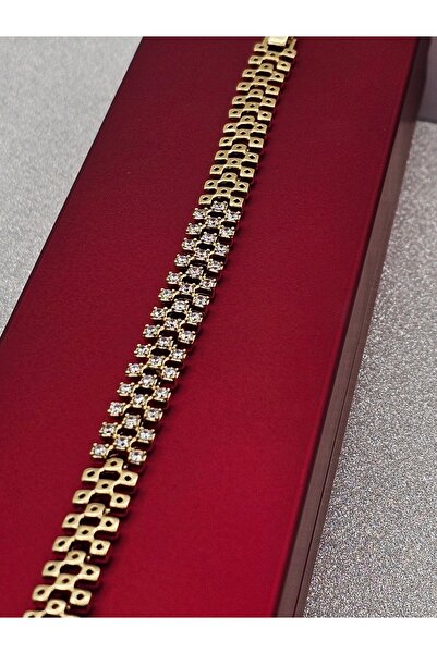 Mosso Steel سوار من الفولاذ الذهبي اللون من شوبينغ بتصميم القش مع تفاصيل من ح...