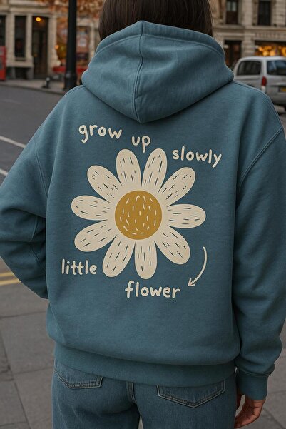 CLASSY.MODA Premium Unisex με κουκούλα oversized Φούτερ – Συλλογή Little Flower Papatya
