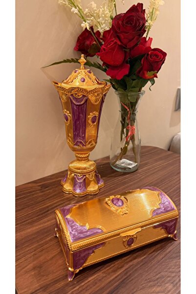 ALMASA Incense burner with a luxurious box, gold and rose gold.