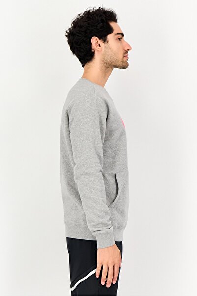Hurley x Elrow Men Sportswear Fit Long Sleeve Outdoor Sweatshirt, Grey