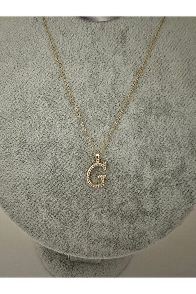 Elfida Shop Steel g Letter Stone Necklace