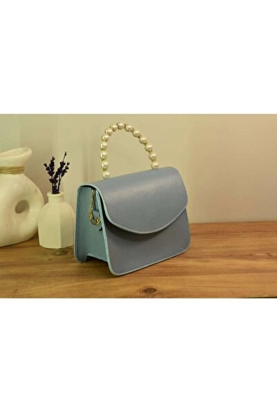 DOĞALYA Women's Stylish Hand and Shoulder Bag with Pearls and Chains