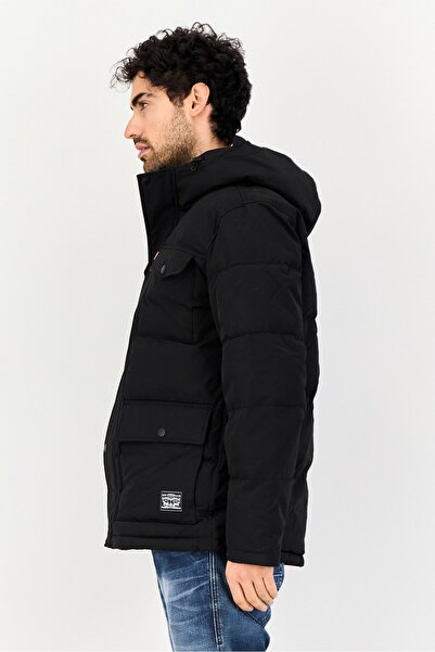 Levi's Men Long Sleeve Brand Logo Parka Jacket, Black