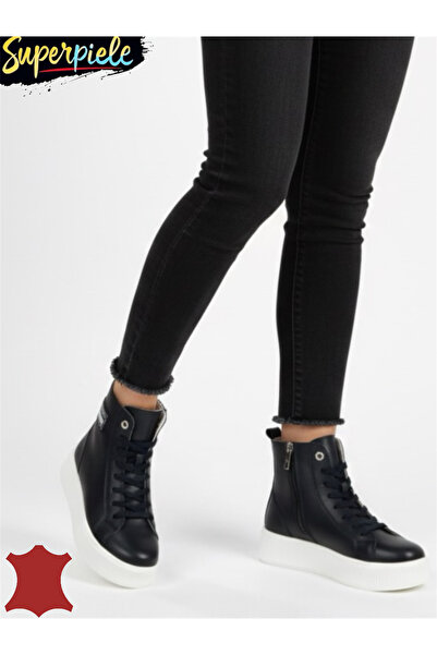 piele naturala Fur-Lined Leather Boots with Uniform Platform |ZILAMO|