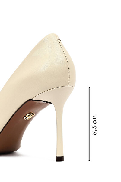 Derimod Women's Cream Thin Heeled Leather Stiletto 25Afd100818