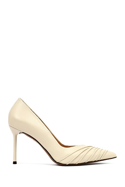 Derimod Women's Cream Thin Heeled Leather Stiletto 25Afd100818