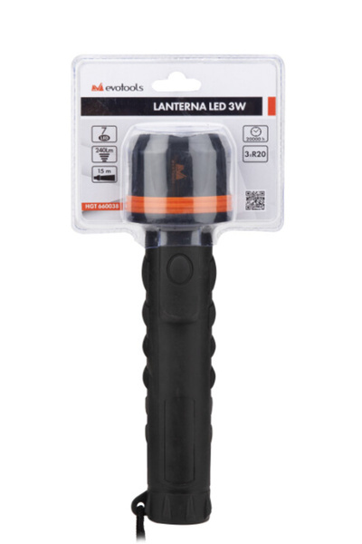 Evotools Flashlight with Rubber Protection and LEDs - No. of LEDs 3 3