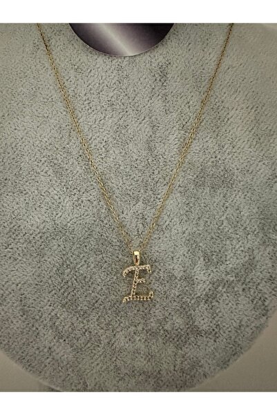 Elfida Shop Steel E Letter Stone Necklace