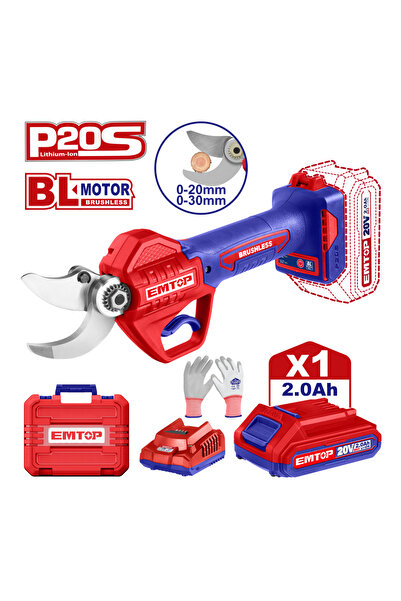 EMTOP Foarfecă Electrică Dreaptă ELSL203051, 20V, Brushless, 20–30 mm