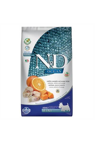 N&D Nd ocean morina balıklı ve portakallı tahılsız küçük ırk yetişkin köpek m...