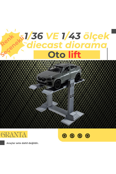 Home 1/36 ve 1/43 ölçek model araçlarla uyumlu diorama diecast oto lift(metal...