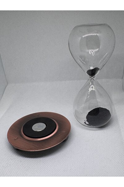 lunave Mıknatıslı Kum Saati – Manyetik Siyah Kumlu Dekoratif Masa Üstü Zamanl...