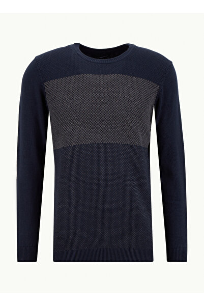 ALTINYILDIZ CLASSICS Bisiklet Yaka Standart Lacivert - Gri Erkek Kazak ACE049...