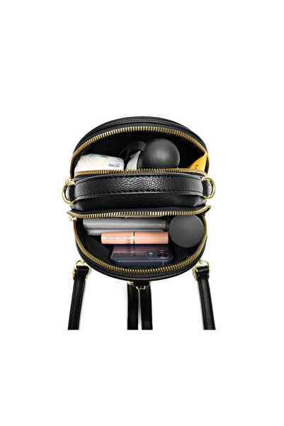 PandH Black eco-leather schoolbag