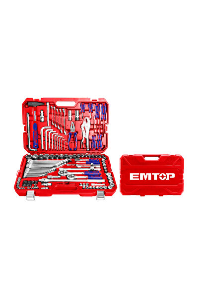 EMTOP Professional Tool Kit EHTS01421, 142 Pieces, Ratchet 1/4", 3/8", 1/2"