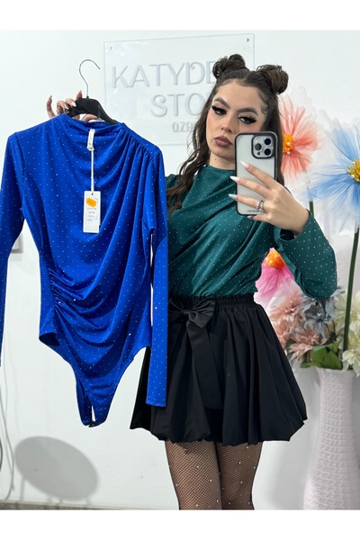 KATYDEA STORE Elegant bodysuit with embossed crystals IOANA