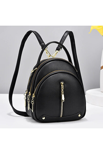 PandH Black eco-leather schoolbag