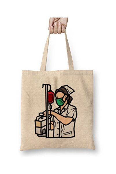 Toyaso Doctor Asistentă Cadou Geantă din pânză albă Geantă de cumpărături cu ...