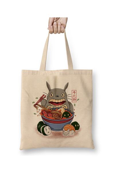 Toyaso My Neighbor Totoro Spirited Away Anime No Face Kaonashi White Cloth Bag