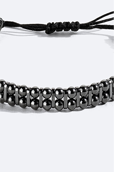 Avva Men's Anthracite Stone Bracelet B009605
