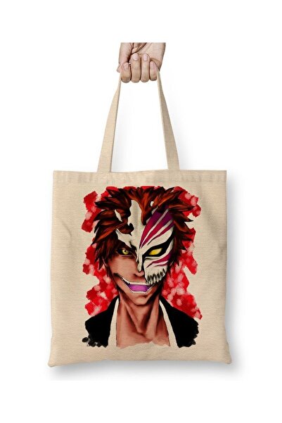 Toyaso Bleach Ichigo Kurosaki Λευκή υφασμάτινη τσάντα με μακριά λαβή Τσάντα αγορών Τσάντα παραλίας