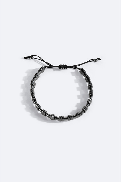 Avva Men's Anthracite Stone Bracelet B009604