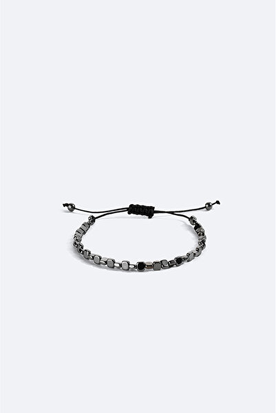 Avva Men's Anthracite Stone Bracelet B009609