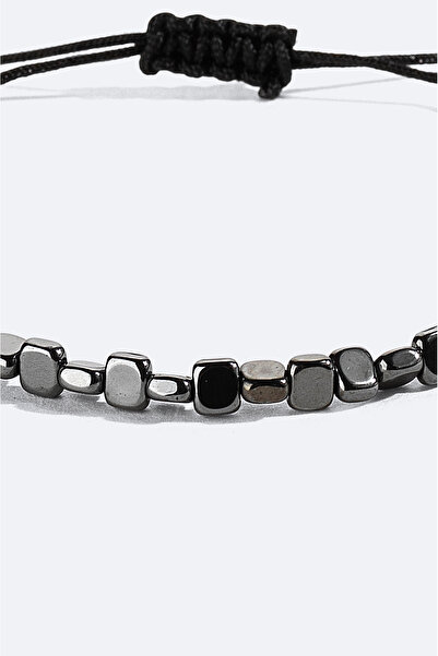 Avva Men's Anthracite Stone Bracelet B009609