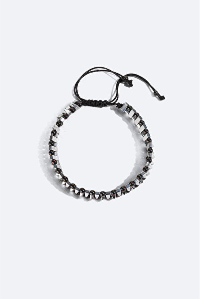 Avva Men's Silver Color Stone Bracelet B009602