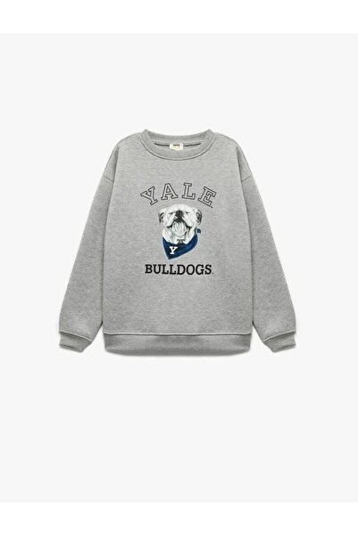Koton Lisanslı Uzun Kollu Bisiklet Yaka Baskılı Şardonlu Sweatshirt