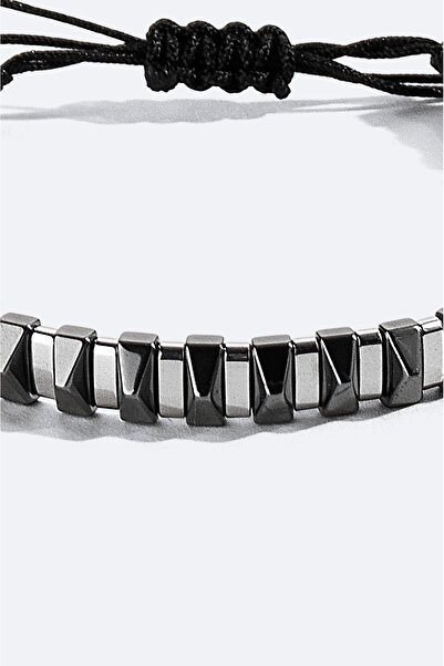 Avva Men's Silver Color Stone Bracelet B009607