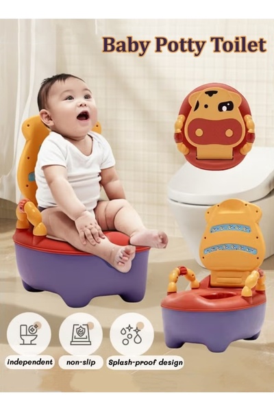 Generic Baby Potty Toilet Potty Training Seat with Handle Potty Chair with High Back Support Splash Guard