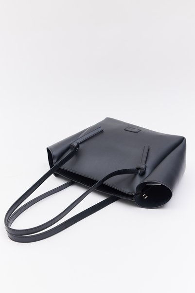 Shanta Black D44 Women's Shoulder Bag with Strap Detail, Zipper Closure, Suitable for Daily Use, Work, and School