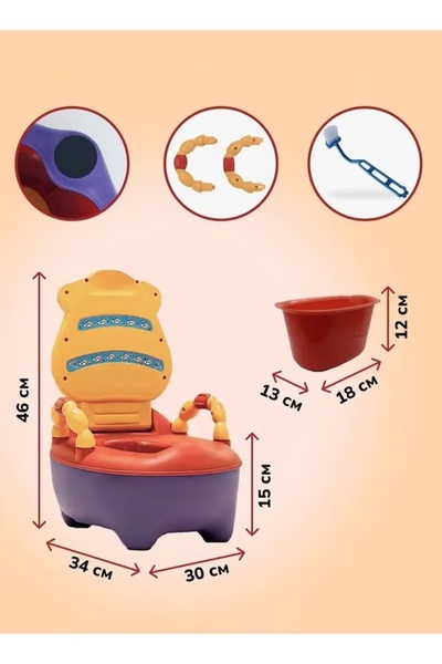 Generic Baby Potty Toilet Potty Training Seat with Handle Potty Chair with High Back Support Splash Guard