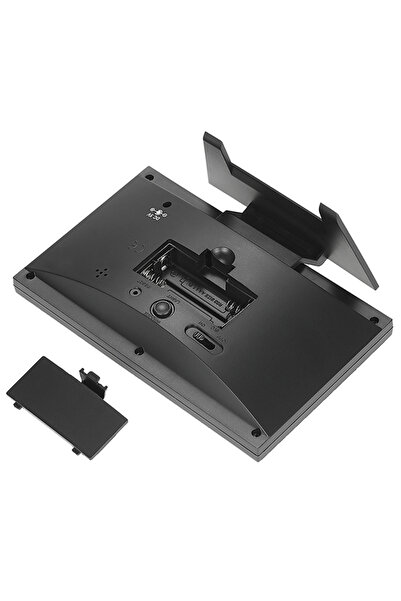 Generic LCD Digital Temperature & Humidity Alarm Clock - Black, 3.5"