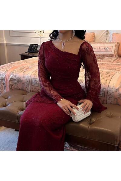 Genrics SHAHID FASHION Red Evening Dress