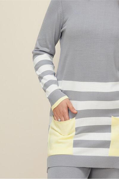 TRENDTESETTÜR Women's Gray Pants and Knitwear Set t 42124