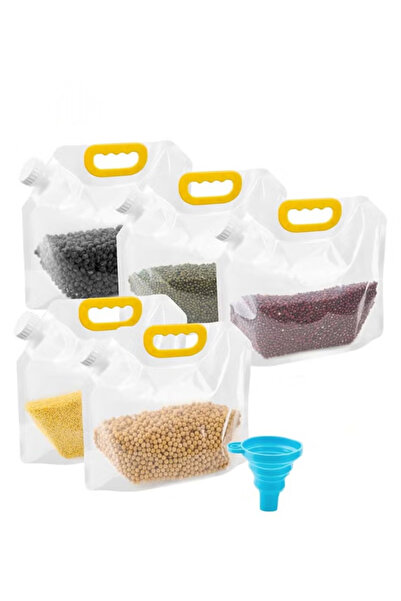 Arabest حقيبة تخزين الحبوب مع قمع سيليكون قابل للطي، للمشي لمسافات طويلة في ا...