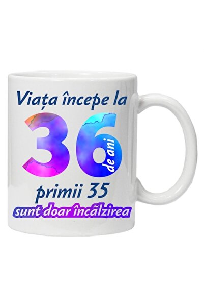 CRD PRINT Cană personalizată „Viața începe la 36 de ani”, CRD PRINT, 330 ml, ...