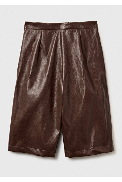 United Colors of Benetton Women's Faux Leather Bermuda Shorts