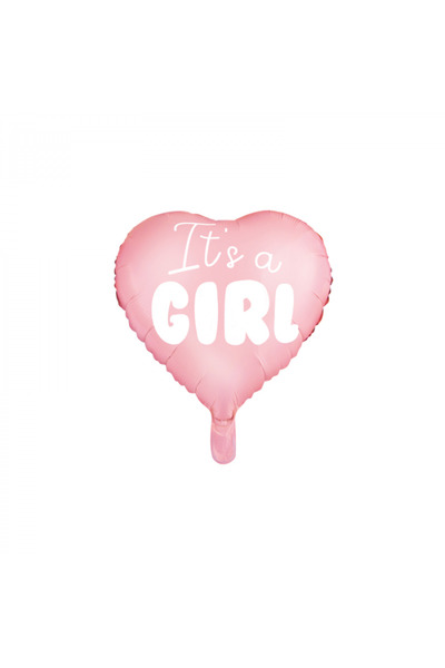 Partydeco Foil Heart Balloon, It's a Girl - 45 cm
