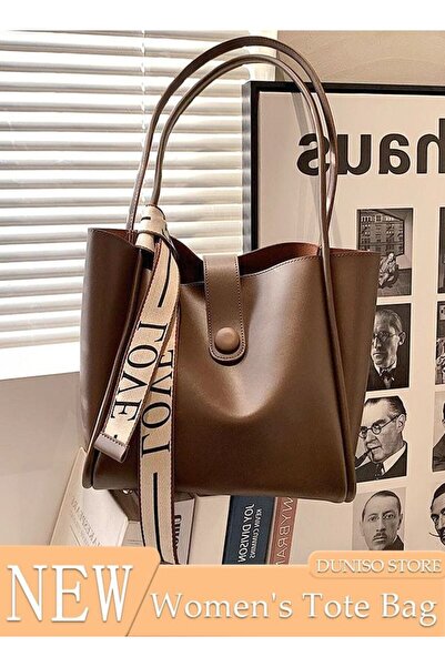 DOMEET Women's Shoulder Tote Bag Leather Handbag For Women Retro Large Capacity Messenger Fashionable Trave