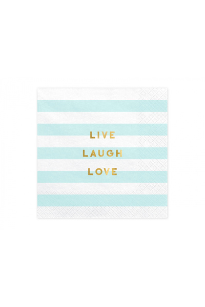 Partydeco Set de 20 șervețele Live Laugh Love