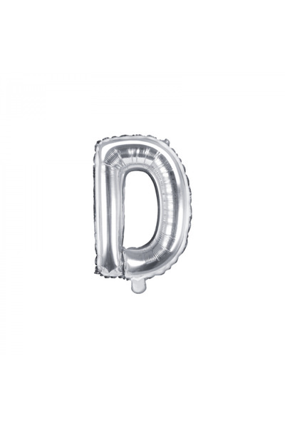 Partydeco Letter D Foil Balloon Silver, 35 cm